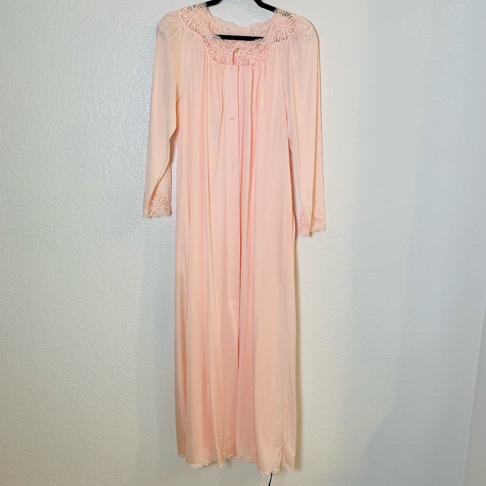 Vintage Shadowline Peignoir Set Womens Small‎ Pink Robe Nightgown Set NOS NWT